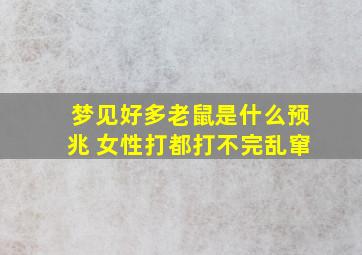 梦见好多老鼠是什么预兆 女性打都打不完乱窜